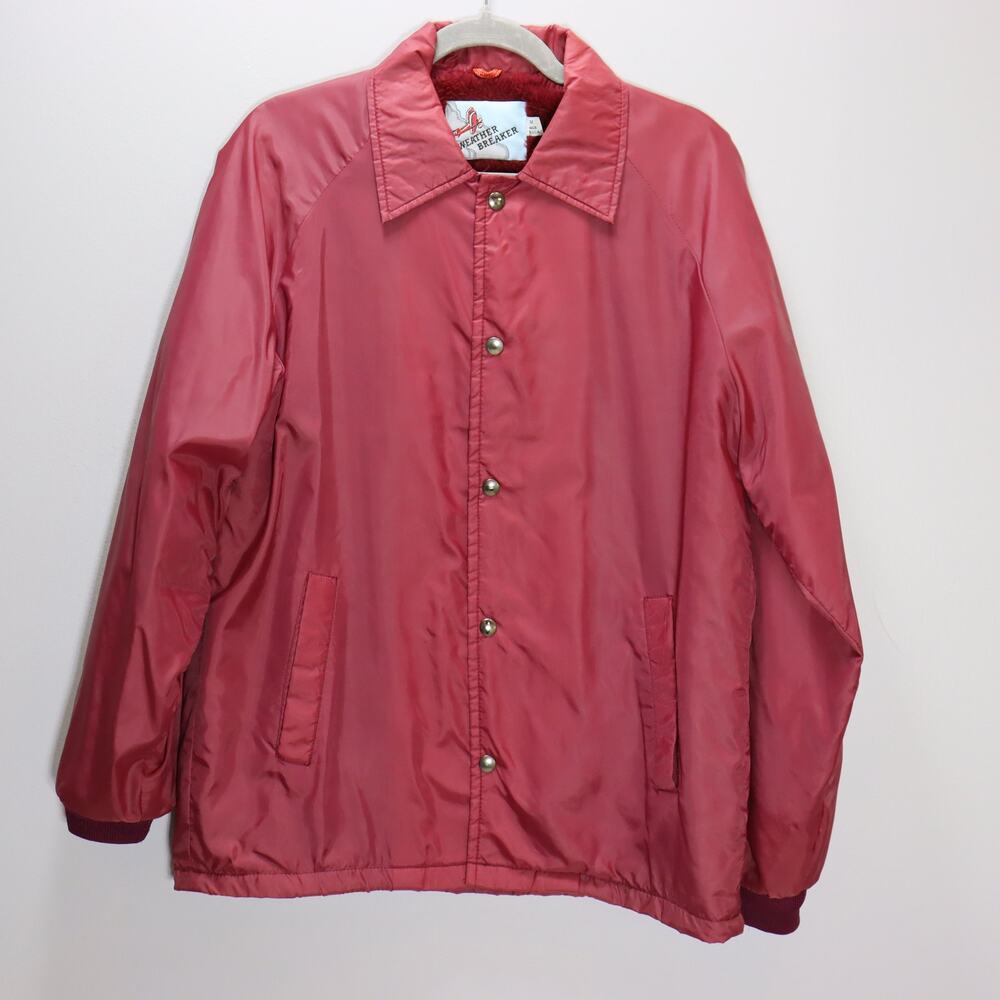 Vintage Red Nylon Coach Jacket Weather Breaker‎ Thompson Cargo